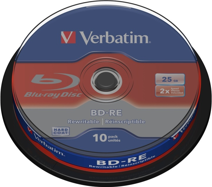 Verbatim BD-RE SL, 2x, 25GB/200min, 10-pakkaus spindle, Hard Coat ryhmässä KODINELEKTRONIIKKA / Tallennusvälineet / CD/DVD/BD-levyt / Blu-Ray @ TP E-commerce Nordic AB (38-23602)