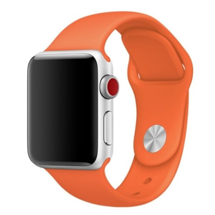 Silikoninen kellonauha yhteensopiva Apple Watchin kanssa, 42 mm, oranssi ryhmässä ÄLYPUHELIMET JA TABLETIT / Urheilu, koti ja vapaa-aika / Apple Watch & tarvikkeet / Tarvikkeet @ TP E-commerce Nordic AB (38-28998)