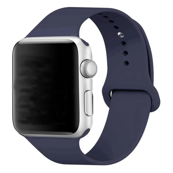 Silikoninen kellonauha yhteensopiva Apple Watchin kanssa, 42/44mm, laivastonsininen ryhmässä ÄLYPUHELIMET JA TABLETIT / Urheilu, koti ja vapaa-aika / Apple Watch & tarvikkeet / Tarvikkeet @ TP E-commerce Nordic AB (38-29500)