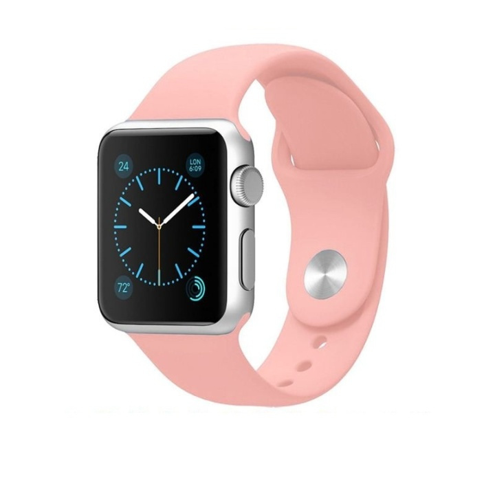 Silikoninen kellonauha yhteensopiva Apple Watchin kanssa, 42/44mm, vaaleanpunainen ryhmässä ÄLYPUHELIMET JA TABLETIT / Urheilu, koti ja vapaa-aika / Apple Watch & tarvikkeet / Tarvikkeet @ TP E-commerce Nordic AB (38-29502)