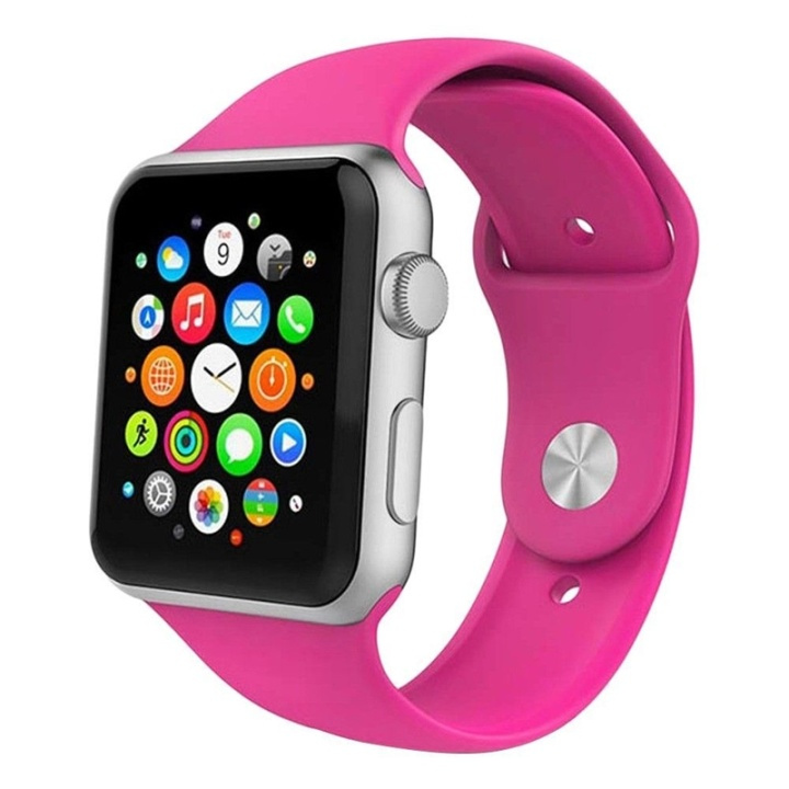 Silikoninen kellonauha yhteensopiva Apple Watch, 42mm, Cerise vaaleanpunainen ryhmässä ÄLYPUHELIMET JA TABLETIT / Urheilu, koti ja vapaa-aika / Apple Watch & tarvikkeet / Tarvikkeet @ TP E-commerce Nordic AB (38-29506)