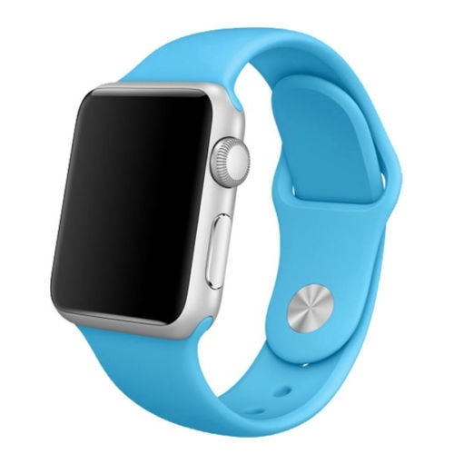 Silikoninen ranneke yhteensopiva Apple Watchin kanssa, 42mm, sininen ryhmässä ÄLYPUHELIMET JA TABLETIT / Urheilu, koti ja vapaa-aika / Apple Watch & tarvikkeet / Tarvikkeet @ TP E-commerce Nordic AB (38-29508)