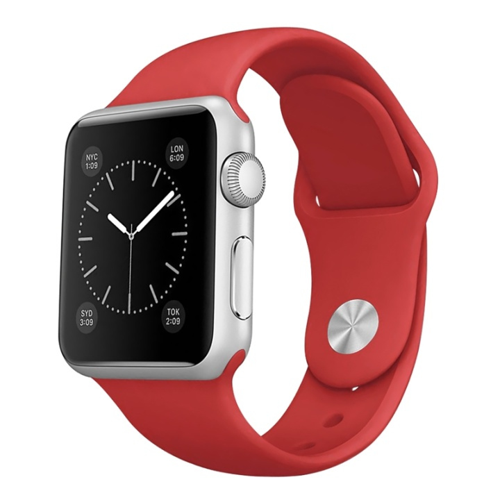 Silikoninen kellonauha yhteensopiva Apple Watchin kanssa, 42/44mm, punainen ryhmässä ÄLYPUHELIMET JA TABLETIT / Urheilu, koti ja vapaa-aika / Apple Watch & tarvikkeet / Tarvikkeet @ TP E-commerce Nordic AB (38-29510)