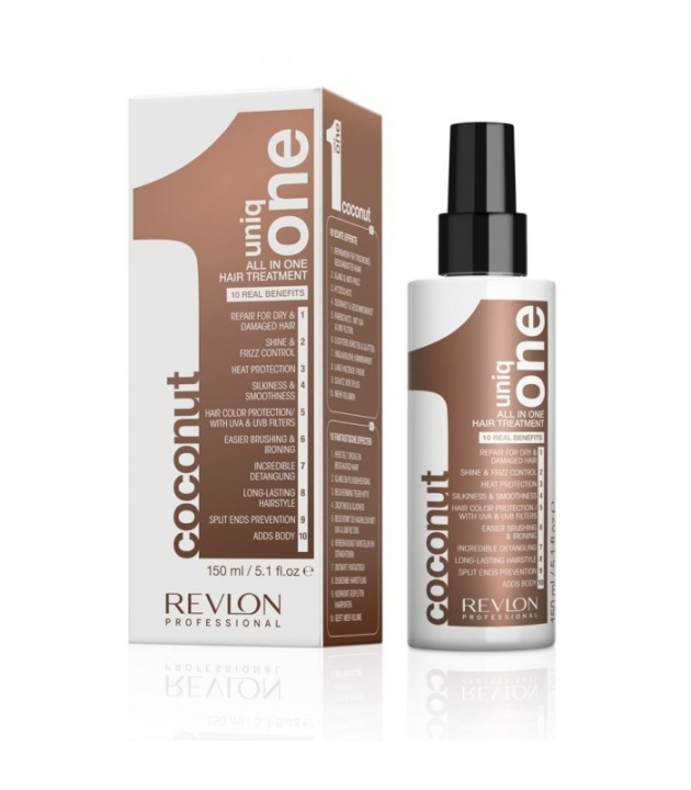 Revlon Uniq One All in One Hair Treatment Coconut 150ml ryhmässä KAUNEUS JA TERVEYS / Hiukset &Stailaus / Hiustenhoito / Hoitoainesuihke/kuuri @ TP E-commerce Nordic AB (38-56952)