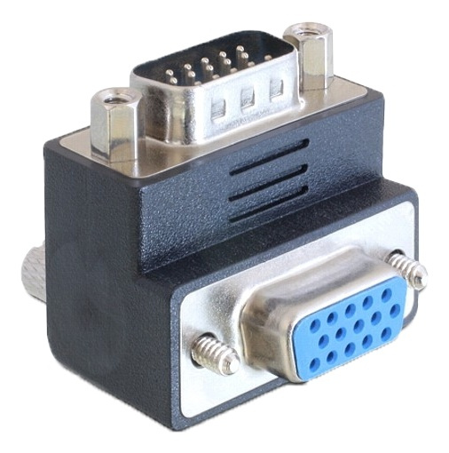 Delock Adapter VGA male / female 90° angled ryhmässä TIETOKOONET & TARVIKKEET / Kaapelit & Sovittimet / VGA / Sovittimet @ TP E-commerce Nordic AB (38-61439)