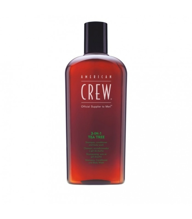 American Crew 3 In 1 Tea Tree 450ml ryhmässä KAUNEUS JA TERVEYS / Hiukset &Stailaus / Hiustenhoito / Shampoo @ TP E-commerce Nordic AB (38-68148)