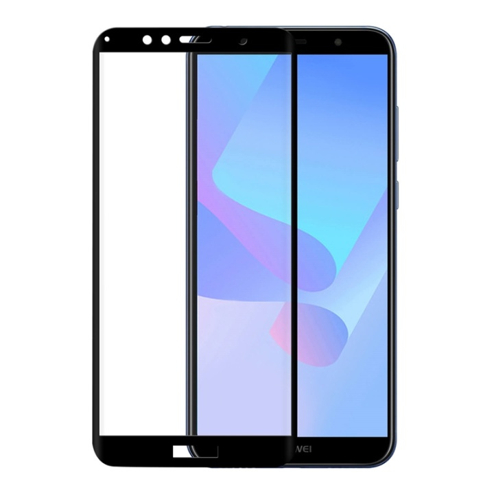 Gear Panssarilasi 3D Full Cover Musta Huawei Y6 Prime 2018 ryhmässä ÄLYPUHELIMET JA TABLETIT / Puhelimen suojakotelo / Huawei/Honori @ TP E-commerce Nordic AB (38-72076)