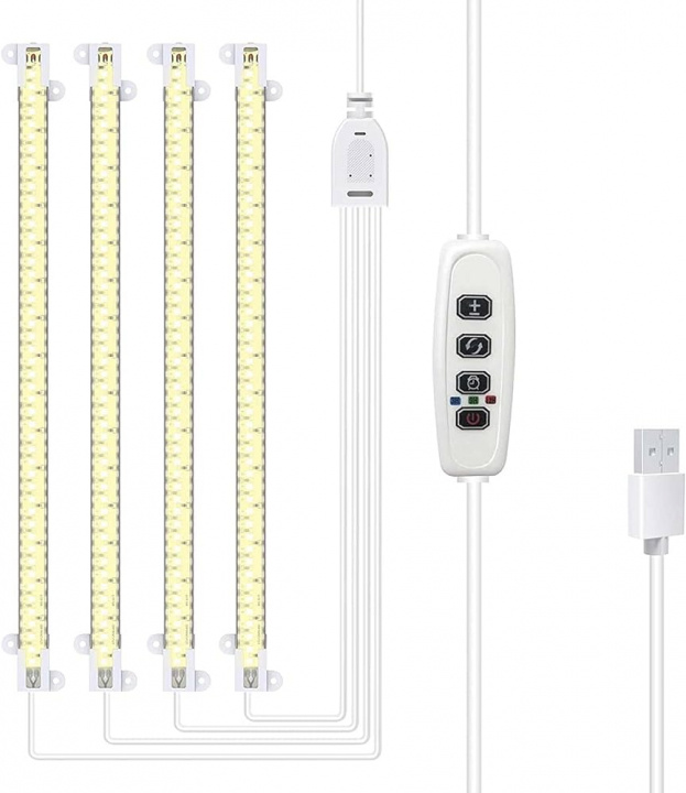 LED-kasvien kasvuvalot - Täyden spektrin LED-valo ajastintoiminnolla sisäkasvatukseen, 4kpl LED-nauhoja, 33cm ryhmässä KODINELEKTRONIIKKA / Valaistus / LED-silmukka @ TP E-commerce Nordic AB (38-84381)