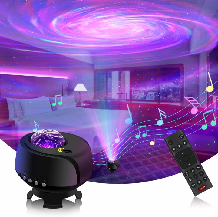 Galaxy Projector Fantasy Aurora - tähtiprojektori, jossa on BT-kaiutin, valotunnistin ja 360° pyöritys ryhmässä KODINELEKTRONIIKKA / Valaistus / Yölamput @ TP E-commerce Nordic AB (38-84397)