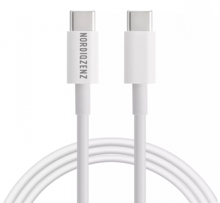 NORDIQZENZ 60W USB CABLE TYPE C to TYPE C 30cm, White ryhmässä TIETOKOONET & TARVIKKEET / Kaapelit & Sovittimet / USB / USB-C @ TP E-commerce Nordic AB (38-84419)