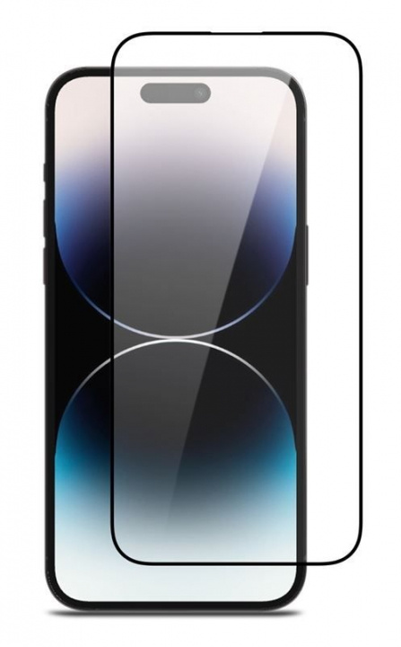 Skärmskydd i härdat glas till iPhone 16, svart kant ryhmässä ÄLYPUHELIMET JA TABLETIT / Puhelimen suojakotelo / Apple / iPhone 16 @ TP E-commerce Nordic AB (38-84462)