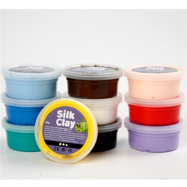 Silk Clay Mixade Färger Basic 1 10x40g ryhmässä LELUT, TUOTTEET LAPSILLE JA VAUVOILLE / Leikkikalut, Askartelu &Pelit / Käsityöt @ TP E-commerce Nordic AB (38-90235)