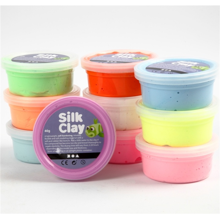 Silk Clay Mixade Färger Basic 2 10x40g ryhmässä LELUT, TUOTTEET LAPSILLE JA VAUVOILLE / Leikkikalut, Askartelu &Pelit / Käsityöt @ TP E-commerce Nordic AB (38-90236)