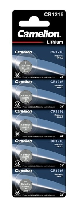 Camelion CR1216/3V, nappiparisto, litium, 5-pack 5-pack ryhmässä KODINELEKTRONIIKKA / Paristot & Laturit / Akut / Nappiparistot @ TP E-commerce Nordic AB (38-92000)