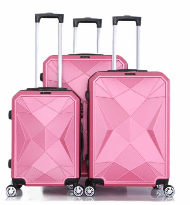 Travel bag set with three bags in high quality hard shell - Pink ryhmässä URHEILU, VAPAA-AIKA JA HARRASTUS / Matkailutarvikkeet / Matkalaukut @ TP E-commerce Nordic AB (38-94727)