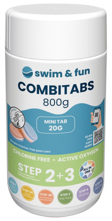 CombiTabs 20g, Chlorine free 0,8kg ryhmässä KOTI, TALOUS JA PUUTARHA / Puutarhatuotteet / Uima-allas & Tarvikkeet / #SAKNAS! @ TP E-commerce Nordic AB (38-95593)