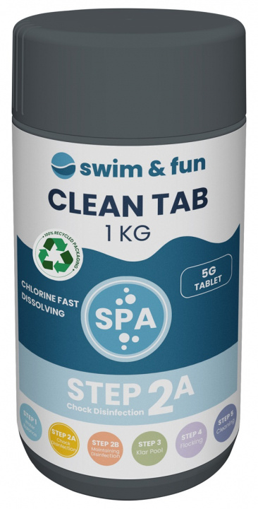 Spa CleanTab 5 gr, 1 kg ryhmässä KOTI, TALOUS JA PUUTARHA / Puutarhatuotteet / Uima-allas & Tarvikkeet / #SAKNAS! @ TP E-commerce Nordic AB (38-95745)