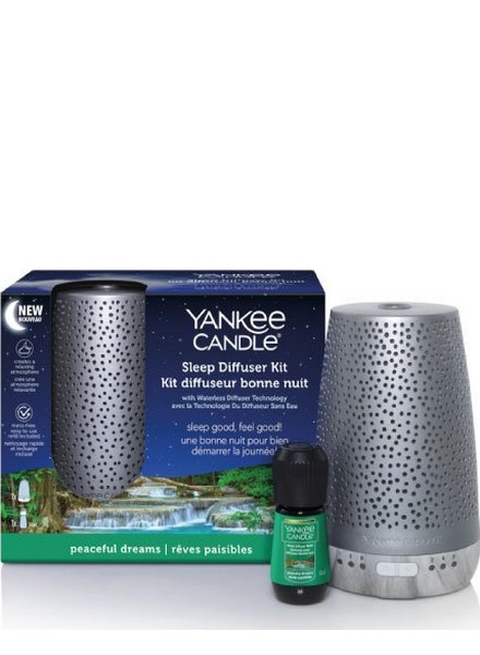 Yankee Candle Sleep Diffuser Starter Kit Silver ryhmässä KOTI, TALOUS JA PUUTARHA / Tuulettimet ja ilmastointilaitteet / Ilmankostutin @ TP E-commerce Nordic AB (38-97626)