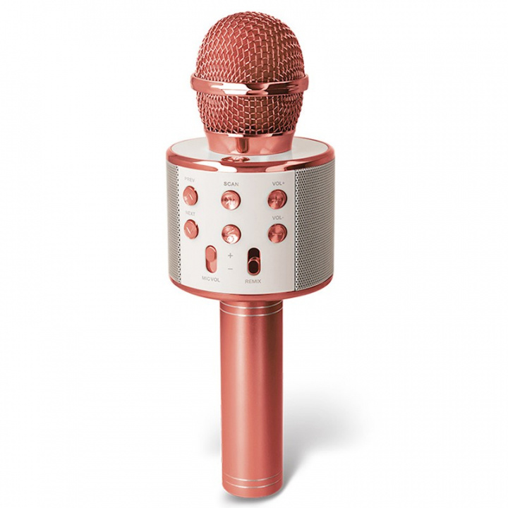 Forever BMS-300 Lite - Bluetooth microphone with speaker BMS-300 rose gold ryhmässä KODINELEKTRONIIKKA / Ääni & Kuva / Kädessä pidettävät mikrofonit @ TP E-commerce Nordic AB (38-97632)