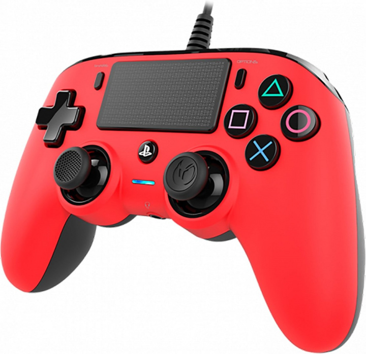 Nacon Wired Compact Controller, Röd (PC/PS4) ryhmässä KODINELEKTRONIIKKA / Pelikonsolit & Tarvikkeet / Sony PlayStation 4 @ TP E-commerce Nordic AB (38-99704)