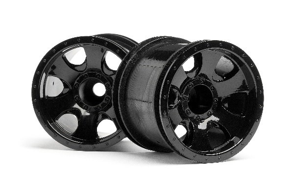 Warlock Wheel Black (2.2In/2Pcs) ryhmässä LELUT, TUOTTEET LAPSILLE JA VAUVOILLE / Radio-ohjattava / Varaosat ja lisävarusteet / HPI / Vanteet / Offroad @ TP E-commerce Nordic AB (A02266)