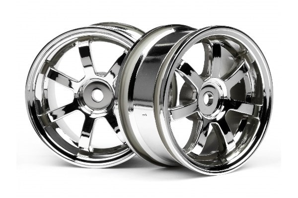 Mag7 Wheels 26Mm Chrome (0Mm Off Set) ryhmässä LELUT, TUOTTEET LAPSILLE JA VAUVOILLE / Radio-ohjattava / Varaosat ja lisävarusteet / HPI / Vanteet / Onroad @ TP E-commerce Nordic AB (A03122)