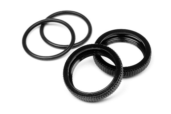 Big Bore Shock Spring Adjust Nut (Black/2Pcs) ryhmässä LELUT, TUOTTEET LAPSILLE JA VAUVOILLE / Radio-ohjattava / Varaosat ja lisävarusteet / HPI / Varaosat ja tuunaus / Iskunvaimentimet @ TP E-commerce Nordic AB (A03350)