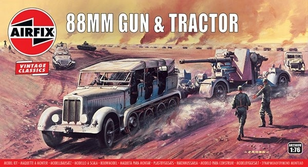 Airfix 88mm Flak Gun & Tractor ryhmässä URHEILU, VAPAA-AIKA JA HARRASTUS / Harrastus / Muovimallit / Sotilasajoneuvot (maa) @ TP E-commerce Nordic AB (A06807)