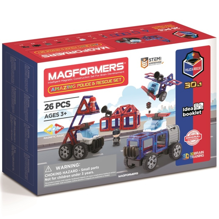 Magformers Police & Rescue set 26 pcs ryhmässä LELUT, TUOTTEET LAPSILLE JA VAUVOILLE / Leikkikalut, Askartelu &Pelit / Palapelit @ TP E-commerce Nordic AB (A08545)