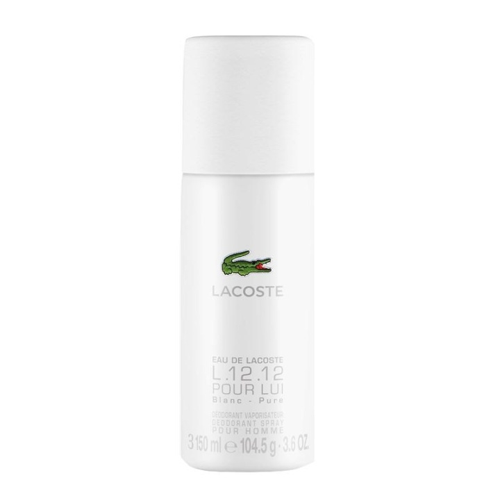 Lacoste Eau De Lacoste L.12.12 Blanc Deo Spray 150ml ryhmässä KAUNEUS JA TERVEYS / Tuoksut & Parfyymit / Deodorantit / Miesten deodorantit @ TP E-commerce Nordic AB (A11577)