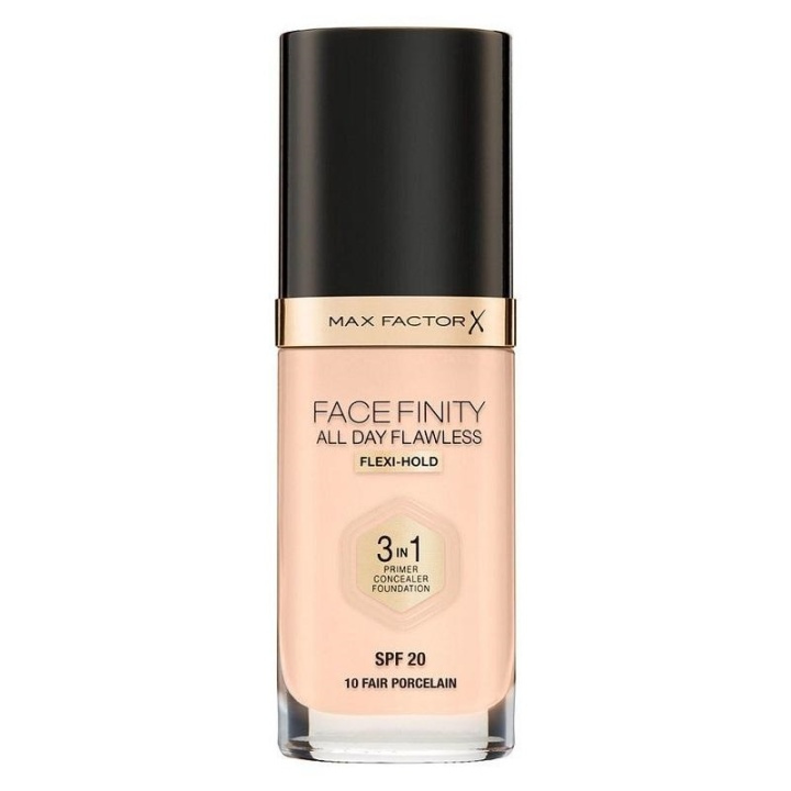 Max Factor Facefinity 3 In 1 Foundation 10 Fair Porcelain ryhmässä KAUNEUS JA TERVEYS / Meikit / Meikit Kasvot / Meikkivoide @ TP E-commerce Nordic AB (A12094)