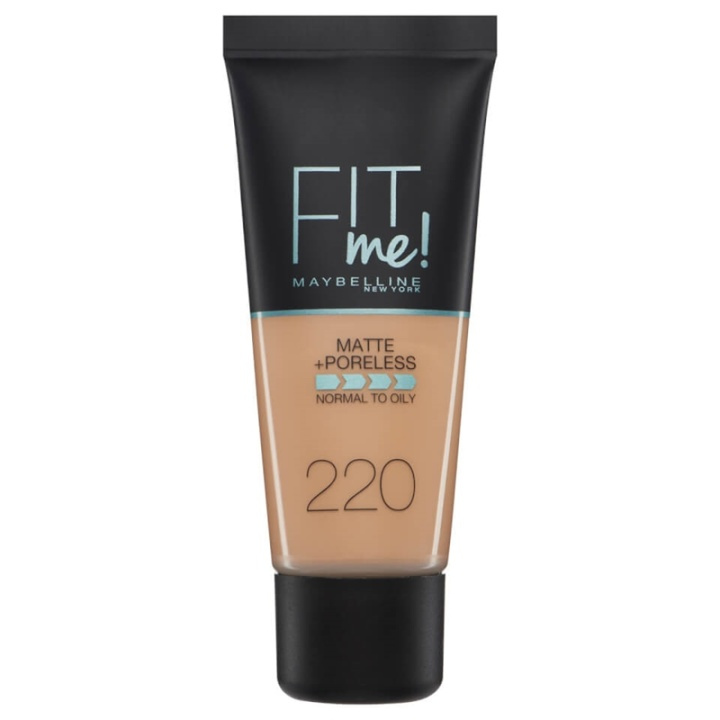 Maybelline Fit Me Matte + Poreless Foundation- 220 Natural Beige ryhmässä KAUNEUS JA TERVEYS / Meikit / Meikit Kasvot / Meikkivoide @ TP E-commerce Nordic AB (A12138)