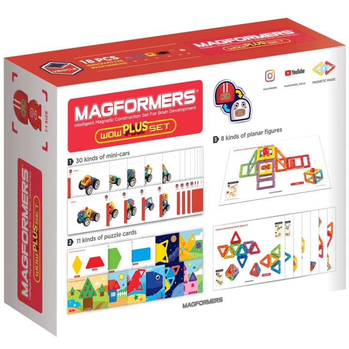 Magformers Wow Plus Set ryhmässä LELUT, TUOTTEET LAPSILLE JA VAUVOILLE / Leikkikalut, Askartelu &Pelit / Rakennuslelut / Rakennuspalikat @ TP E-commerce Nordic AB (A19080)