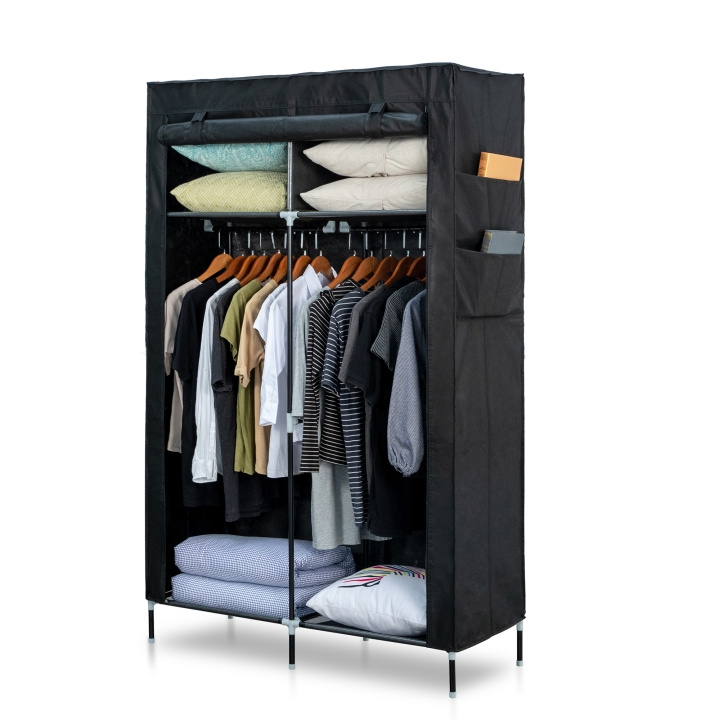 Herzberg HG-8012 Storage Wardrobe Black ryhmässä KOTI, TALOUS JA PUUTARHA / Sisustus / Säilytys @ TP E-commerce Nordic AB (A19916)