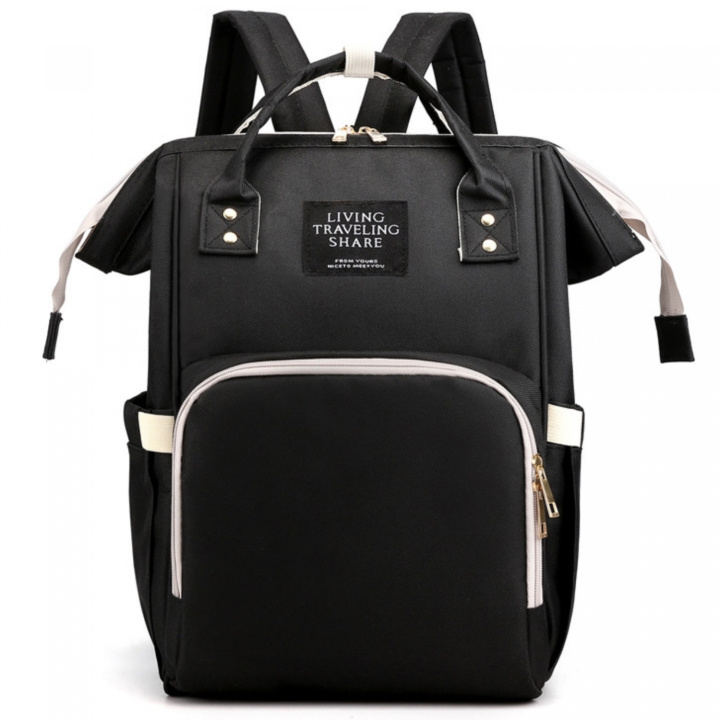 Herzberg HG-03190 Multifunction Mommy Diaper and Baby Bottle Bag - Black ryhmässä LELUT, TUOTTEET LAPSILLE JA VAUVOILLE / Vauvatuotteet / Hoito ja hygienia @ TP E-commerce Nordic AB (A20211)