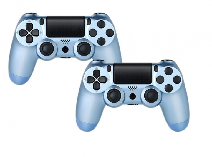 2-pack Handkontroll till Playstation 4 / PS4, Blå Metallic ryhmässä KODINELEKTRONIIKKA / Pelikonsolit & Tarvikkeet / Sony PlayStation 4 @ TP E-commerce Nordic AB (A21885PKT)