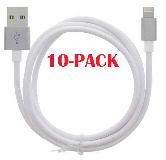 10-PACK kaapeli USB-A - Lightning 2.4A, 1m, valkoinen ryhmässä ÄLYPUHELIMET JA TABLETIT / Laturit & Kaapelit / Kaapelit / Lightning kaapelit @ TP E-commerce Nordic AB (A22404PKT10)