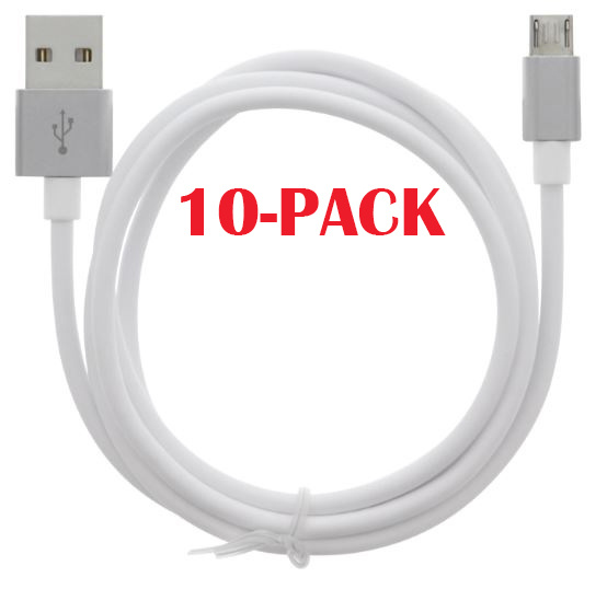 10-PACK kaapeli USB-A - MicroUSB 2.4A, 1m, valkoinen ryhmässä ÄLYPUHELIMET JA TABLETIT / Laturit & Kaapelit / Kaapelit / MicroUSB-kaapelit @ TP E-commerce Nordic AB (A22406PKT10)