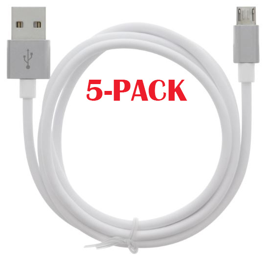 5-PACK kaapeli USB-A - MicroUSB 2.4A, 1m, valkoinen ryhmässä ÄLYPUHELIMET JA TABLETIT / Laturit & Kaapelit / Kaapelit / MicroUSB-kaapelit @ TP E-commerce Nordic AB (A22406PKT5)