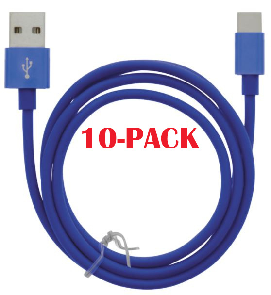 10-PACK kaapeli USB-A - USB-C 2.4A, 1m, sininen ryhmässä ÄLYPUHELIMET JA TABLETIT / Laturit & Kaapelit / Kaapelit / Tyyppi C -kaapelit @ TP E-commerce Nordic AB (A22414PKT10)