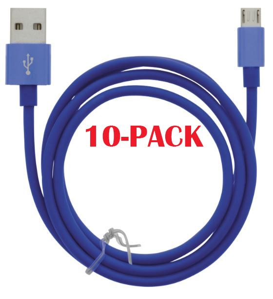 10-PACK kaapeli USB-A - MicroUSB 2.4A, 1m, sininen ryhmässä ÄLYPUHELIMET JA TABLETIT / Laturit & Kaapelit / Kaapelit / MicroUSB-kaapelit @ TP E-commerce Nordic AB (A22415PKT10)