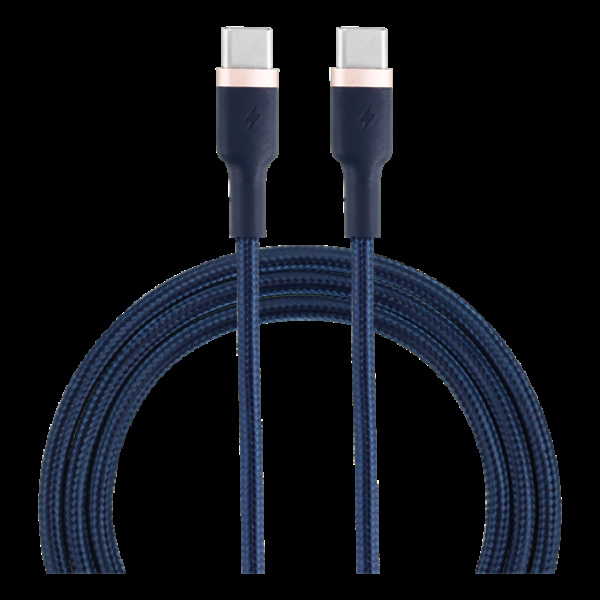 EPZI USB-C till USB-C-kabel, 60W, Flätad, 1m - Marinblå ryhmässä ÄLYPUHELIMET JA TABLETIT / Laturit & Kaapelit / Kaapelit / Tyyppi C -kaapelit @ TP E-commerce Nordic AB (A22562)