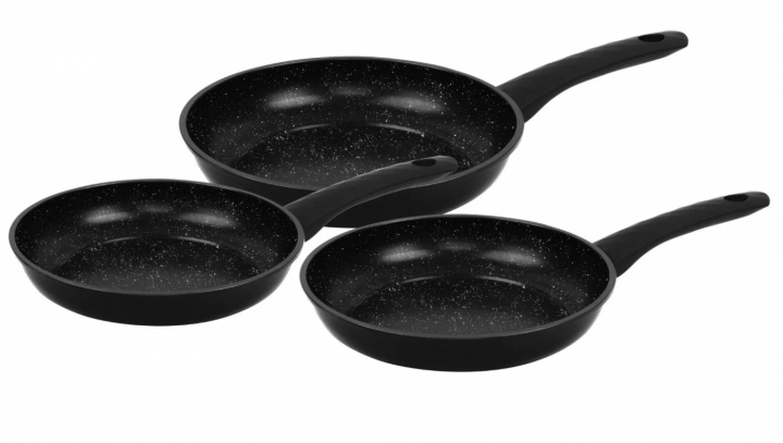 Herzberg 3 Pieces Marble Coated Forged Frying Pan Set ryhmässä KOTI, TALOUS JA PUUTARHA / Keittiövälineet / Paistinpannut @ TP E-commerce Nordic AB (A22606)