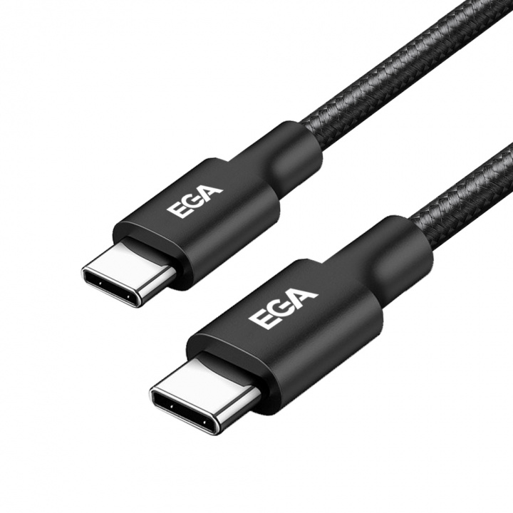 Snabbladdande USB-C till USB-C 6A 240W, 2 m, Svart ryhmässä ÄLYPUHELIMET JA TABLETIT / Laturit & Kaapelit / Kaapelit / Tyyppi C -kaapelit @ TP E-commerce Nordic AB (A22623)