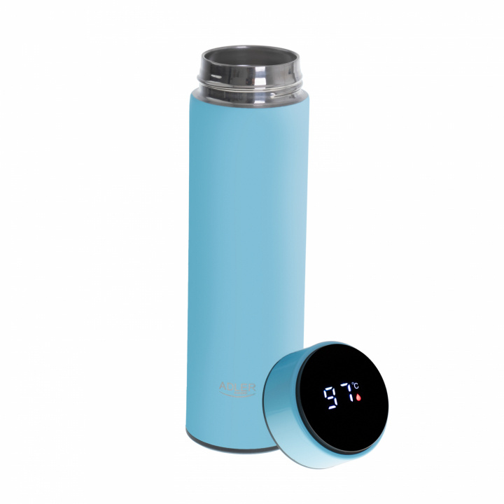 Adler AD 4506bl Thermal flask LED, 473ml, Blue ryhmässä URHEILU, VAPAA-AIKA JA HARRASTUS / Ulkoilu / Termos- ja vesipullot @ TP E-commerce Nordic AB (A22648)