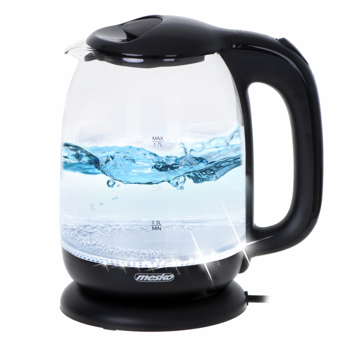 Mesko MS 1302 Kettle glass 1,7 L, black ryhmässä KOTI, TALOUS JA PUUTARHA / Kodinkoneet / Vesi ja mehu / Vedenkeitin @ TP E-commerce Nordic AB (A22659)