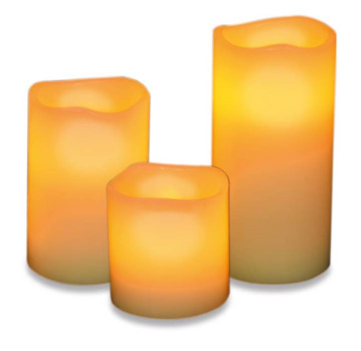 LC2193 LED Candles w/Wavy Edge 3 pcs ryhmässä KODINELEKTRONIIKKA / Valaistus / Muu valaistus @ TP E-commerce Nordic AB (A22671)