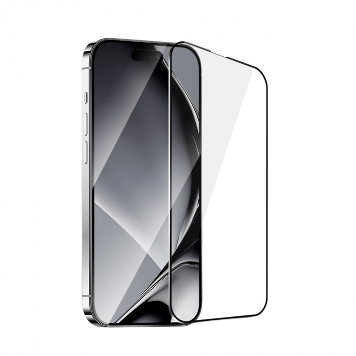 Tempered glass with metal frame for iPhone 16 Pro ryhmässä ÄLYPUHELIMET JA TABLETIT / Puhelimen suojakotelo / Apple / iPhone 16 @ TP E-commerce Nordic AB (A22744)