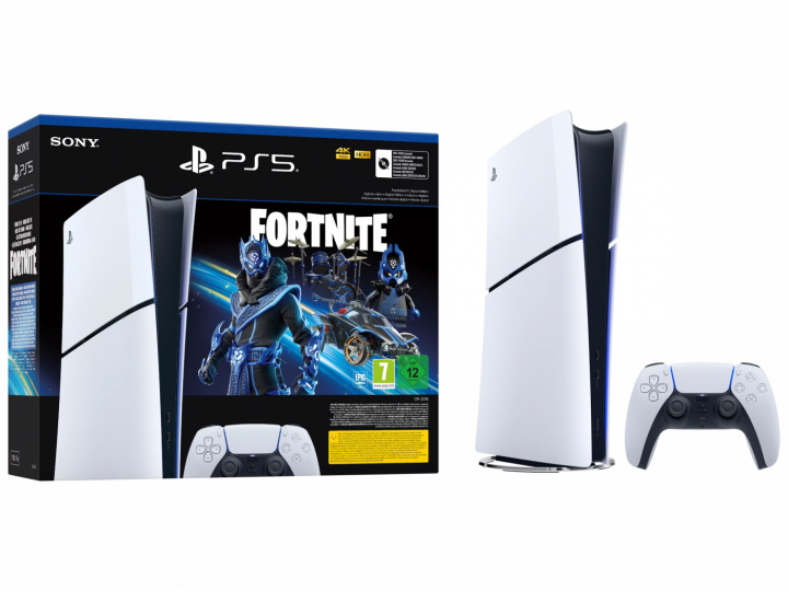 PlayStation 5 Digital Slim and Fortnite Cobalt Star ryhmässä KODINELEKTRONIIKKA / Pelikonsolit & Tarvikkeet / Sony PlayStation 5 / Pelikonsolit @ TP E-commerce Nordic AB (A22754)