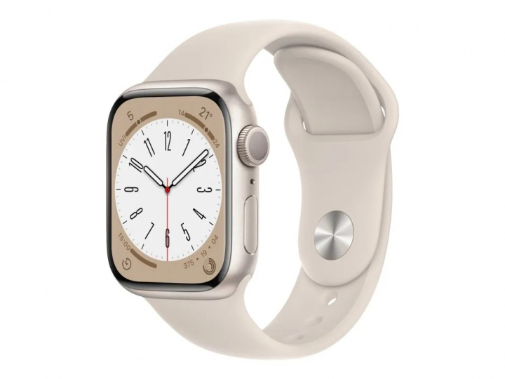 Apple Watch Series 8 41mm Starlight/Aluminium with Starlight Sportband GPS ryhmässä ÄLYPUHELIMET JA TABLETIT / Urheilu, koti ja vapaa-aika / Apple Watch & tarvikkeet / Apple Watch @ TP E-commerce Nordic AB (A22764)